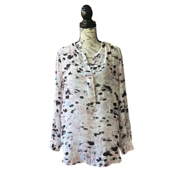 Two By Vince Camuto Womens Semi Sheer Long Sleeve Lightweight Tunic Blouse M - Picture 1 of 8